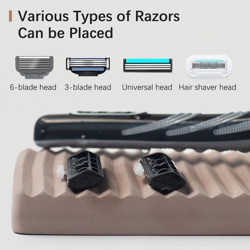 NICITY Diatomite Razor Holder for Shower,Water Absorption Fast Drying Natural Diatomite Tray for Razor Soap Shaving Cream Foam Bottle Face Wash (Light grey)