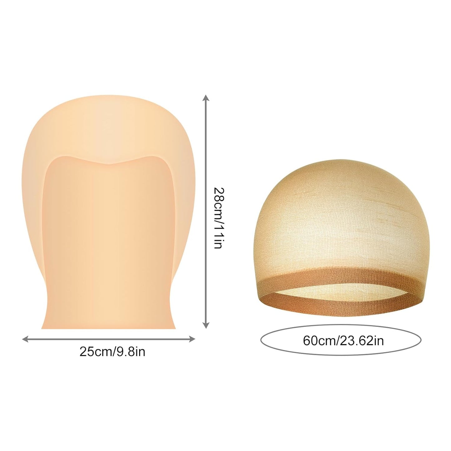 Bald Cap Halloween - 2Pcs Latex Wig Caps for Adults | Costume Accessory for Cosplay & Parties