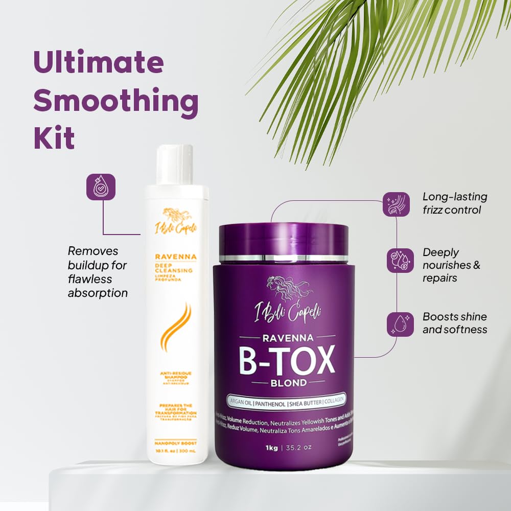 B-tox Conditioner with Keratin, Biotin, Argan, Coconut, Jojoba, Olive, Shea and Cocoa Butter Oils, Free of Silicone and GMO - 1 bottle