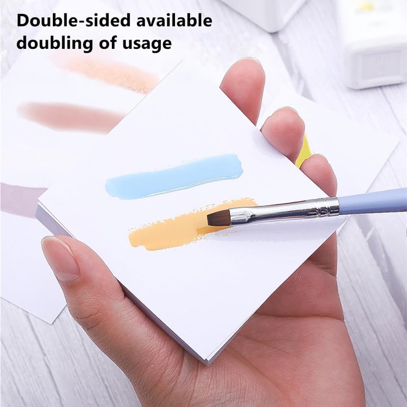 Disposable Nail Art Palette Papers - 50 Sheets Waterproof Double-Sided Gel Polish Mixing Palette | 2.9x2.9 Inch