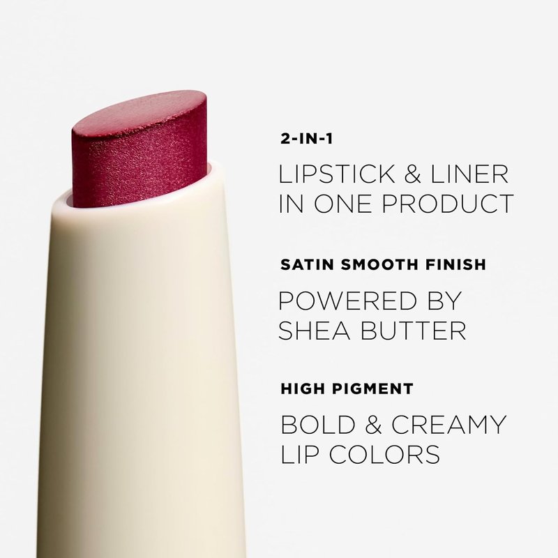 **Dual Ended 2-in-1 Lipstick & Liner - Nude Pink Lip Combo | Creamy Matte Moisturizing Formula**