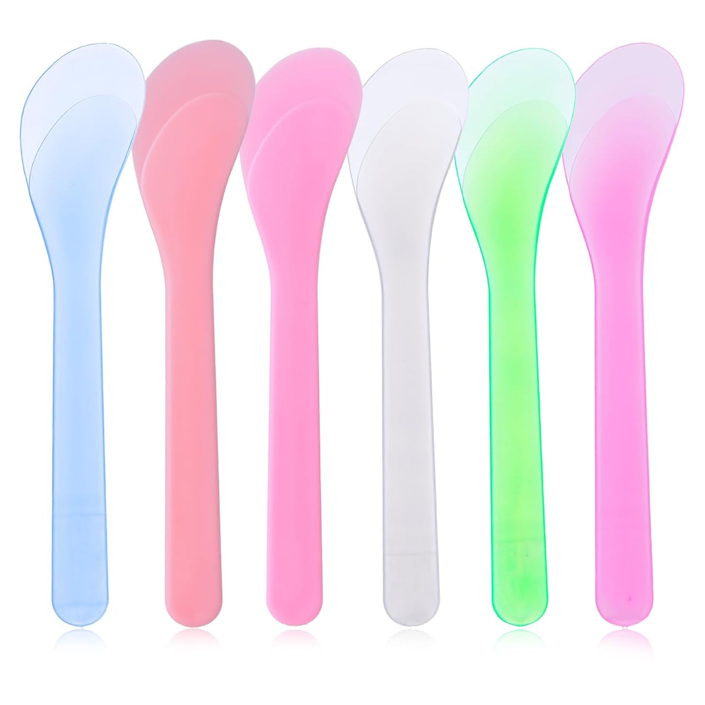 Makeup Scoops Spatulas - 6Pcs Reusable Plastic Mixing Spoons for Creams & Masks | Random Colors