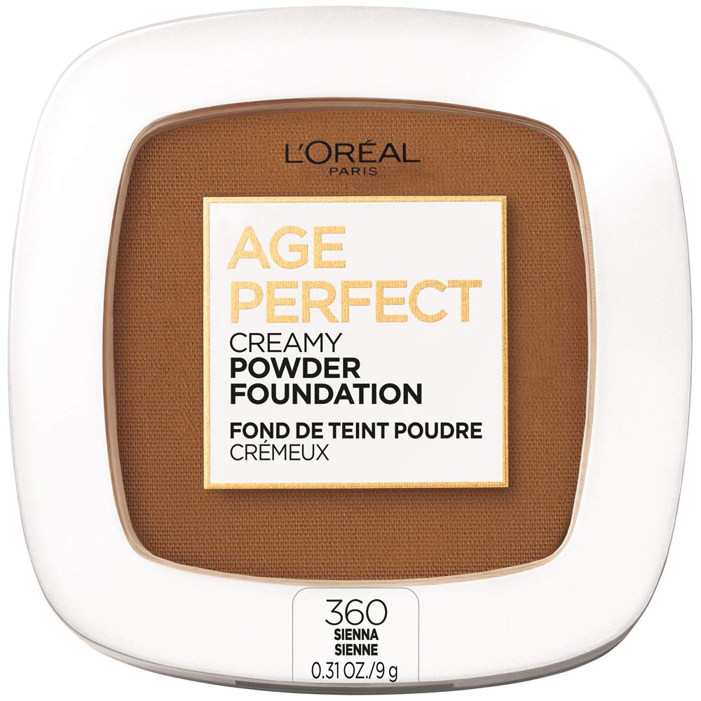 L'Oreal Paris Age Perfect Creamy Powder Foundation - 320 Warm Beige | 0.31 Ounce Compact