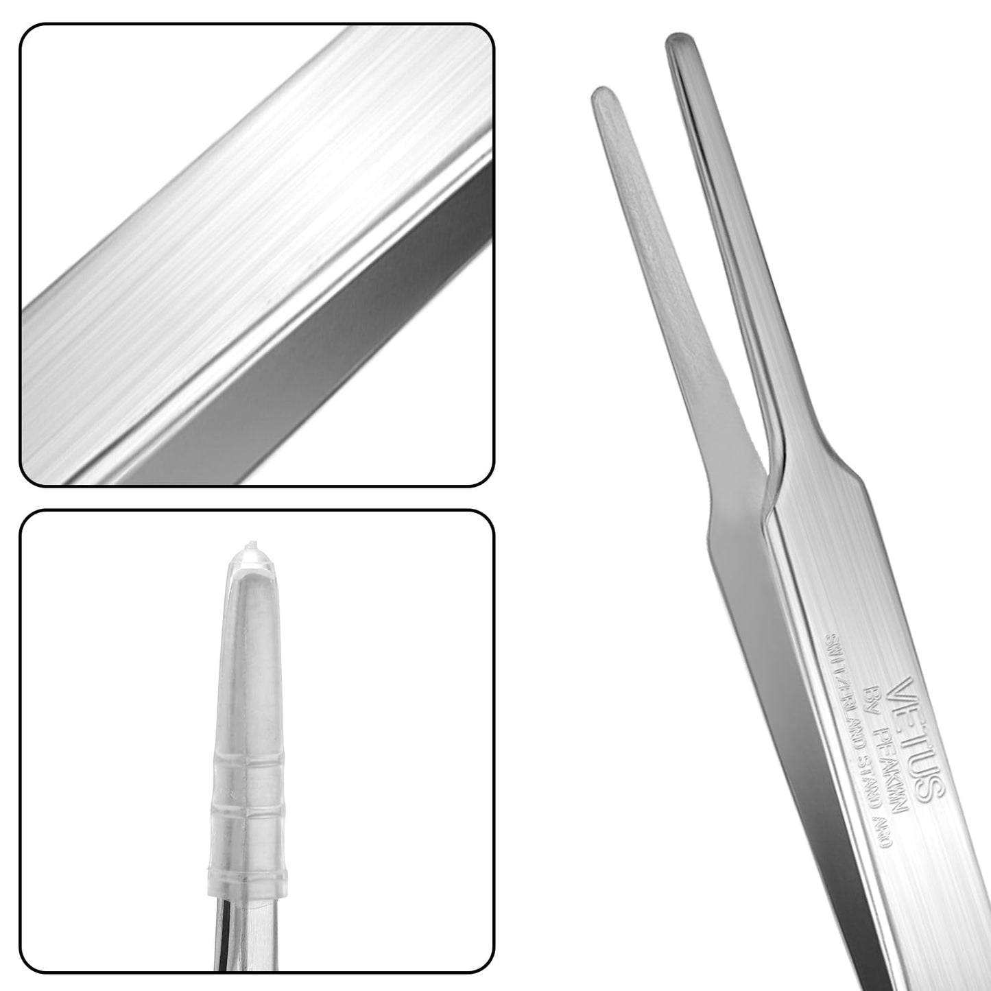 Round Tip Tweezers Precision Tweezer Stainless Steel Tweezers Premium Professional Flat Tip Tweezer for Jewelry Making Craft Electronics Hair