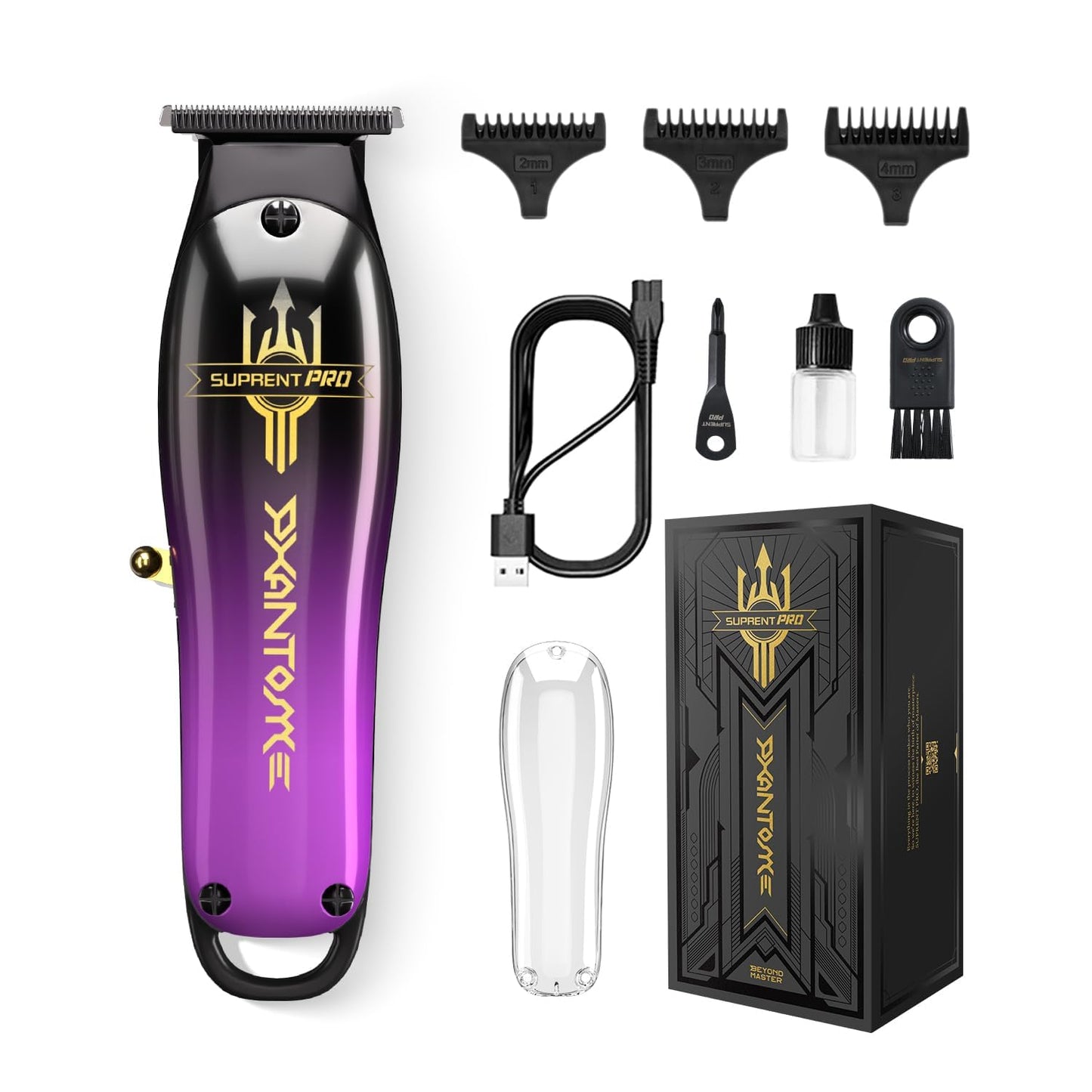 SUPRENT Men's Hair Trimmer- 6000 RPM High Speed Zero Gapped Trimmer with Ceramic Blades, Cordless Rechargeable Trimmer with180 Mins Run Time, DIY Customizable