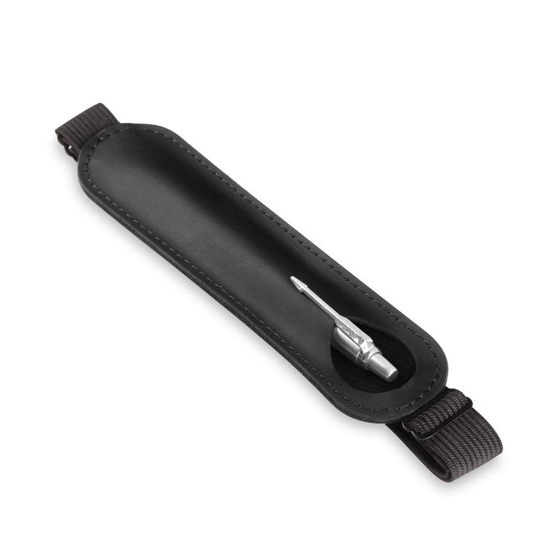 MAKYN Leather Adjustable Pen Holder for Journals, Notebooks, Planners, Books, Pencil Sleeve Case Pouch, Elastic Pen Holder for Notebook, Soft Fountain Pen Case (Black)