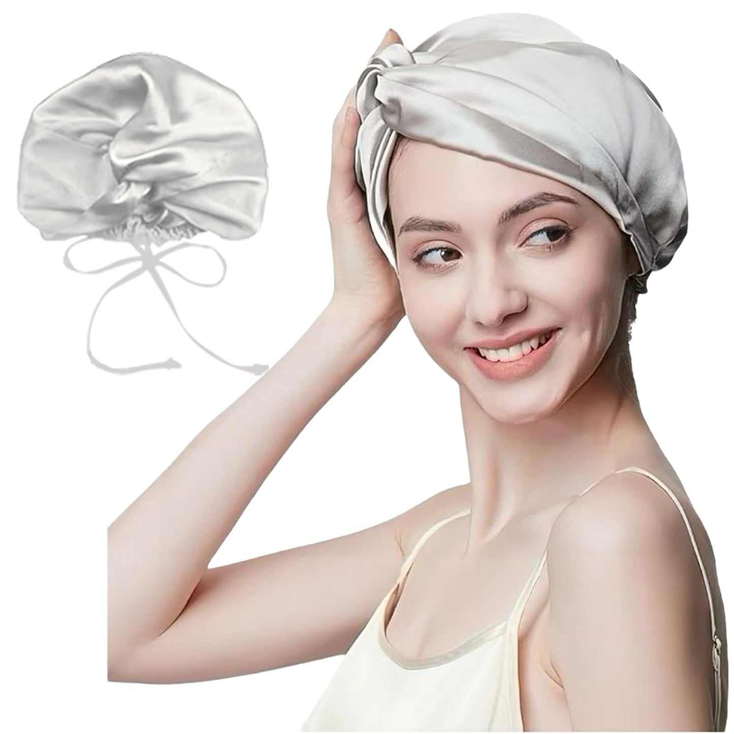 Mulberry Silk Sleep Bonnet - Double Layer Turban for Night Hair Care | Adjustable Band, 9 Colors Available