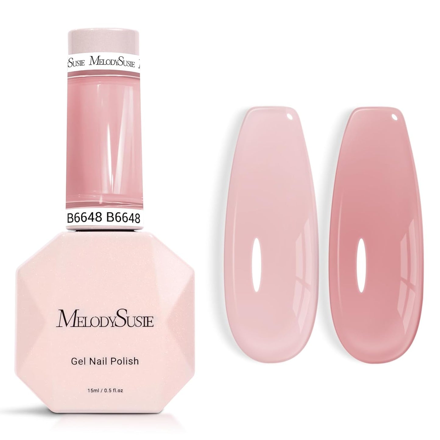 MelodySusie Nude Gel Nail Polish - Milky Pastel Color, 0.5 Fl. Oz | Soak Off UV LED for DIY Manicure