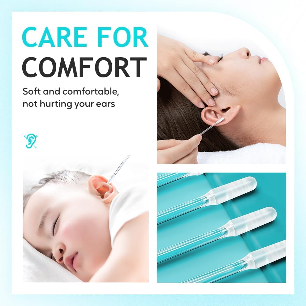 Reusable Sticky Ear Cleaning Stick | Gentle Adhesive Ear Cleaner with Soft Rubber Head - 24 Small Size