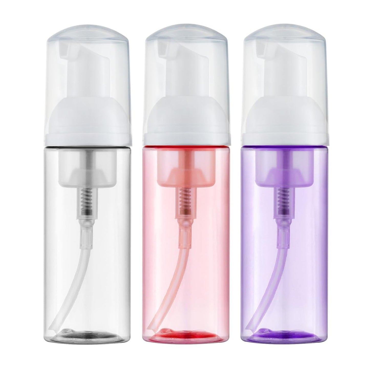 Foam Pump Bottle - Empty Travel Size Dispenser for Soap & Shampoo | Pink, 60ml, 3-Pack