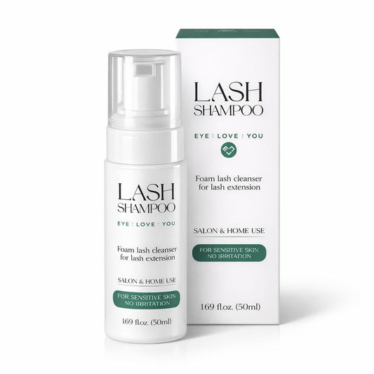 Foam Lash Cleanser for Lash Extensions 50ml (1.69 fl.oz), Gentle Lash Shampoo for Natural Lashes | Oil-Free, Hypoallergenic, No Irritation | Safe Makeup Remover for Sensitive Skin | Home & Salon Use