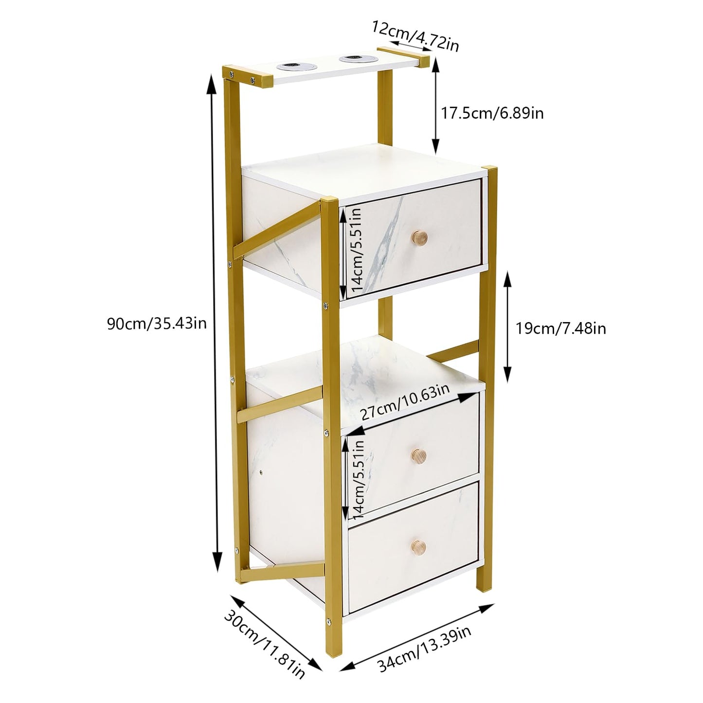 Beauty Salon Station Barber Stations w/Drawer, Makeup Storage w/Hair Dryer Holder Organizer Equipment for Barber-Stores