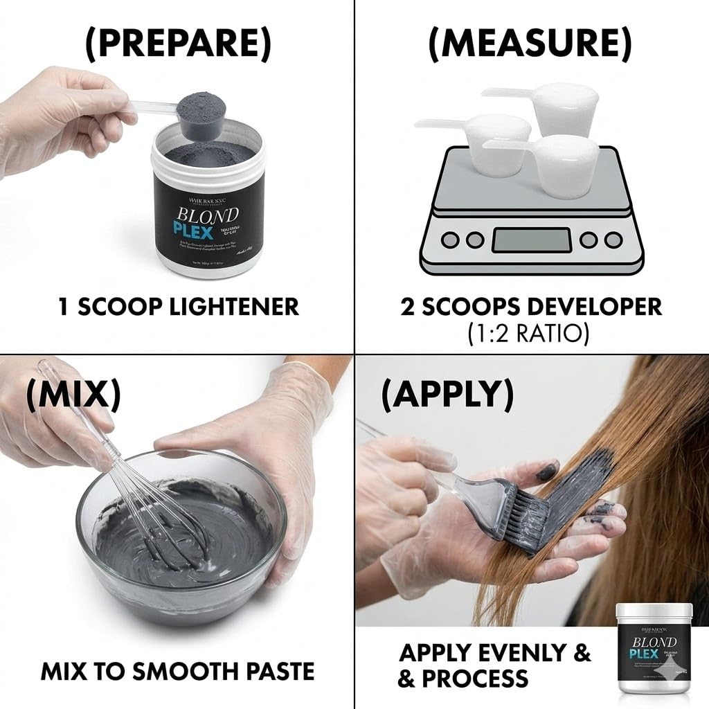 Blond Plex Extreme Lifting Lightener Powder - Dust-Free, Cool-Toned Finish | 500g / 17.63oz