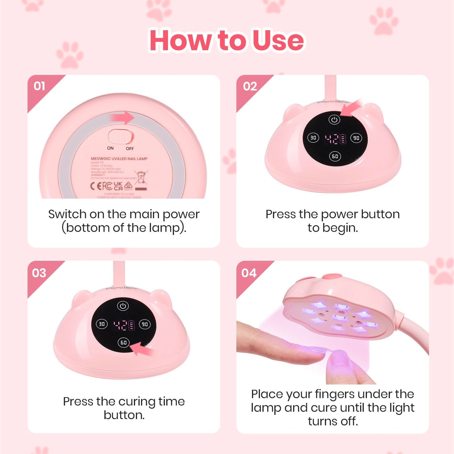 Beetles Gooseneck Flash Cure Nail Lamp, 36 mW/cm² Cordless UV Nail Lamp