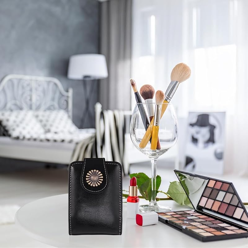 VALICLUD Compact Lipstick Pouch with Mirror - Portable Makeup Organizer