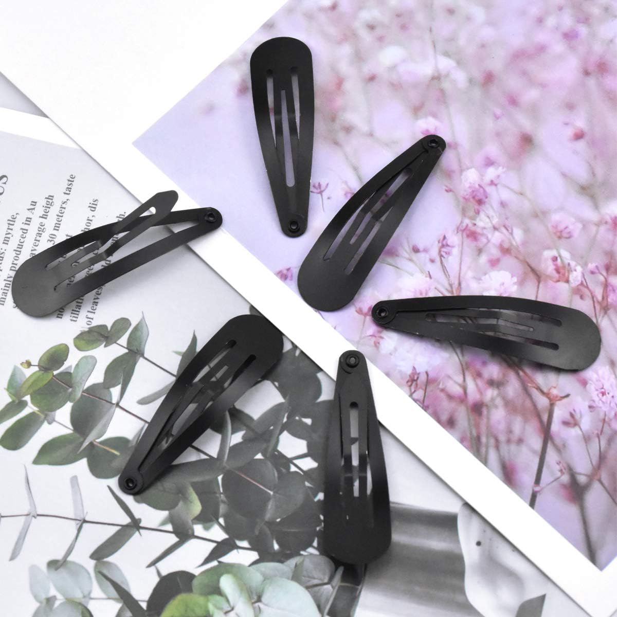 50Pack Black 2 Inch Women Metal Snap Hair Clips Accessories No Slip Hair Barrettes Women Hair Accessories for Fine Thick Curly Hair