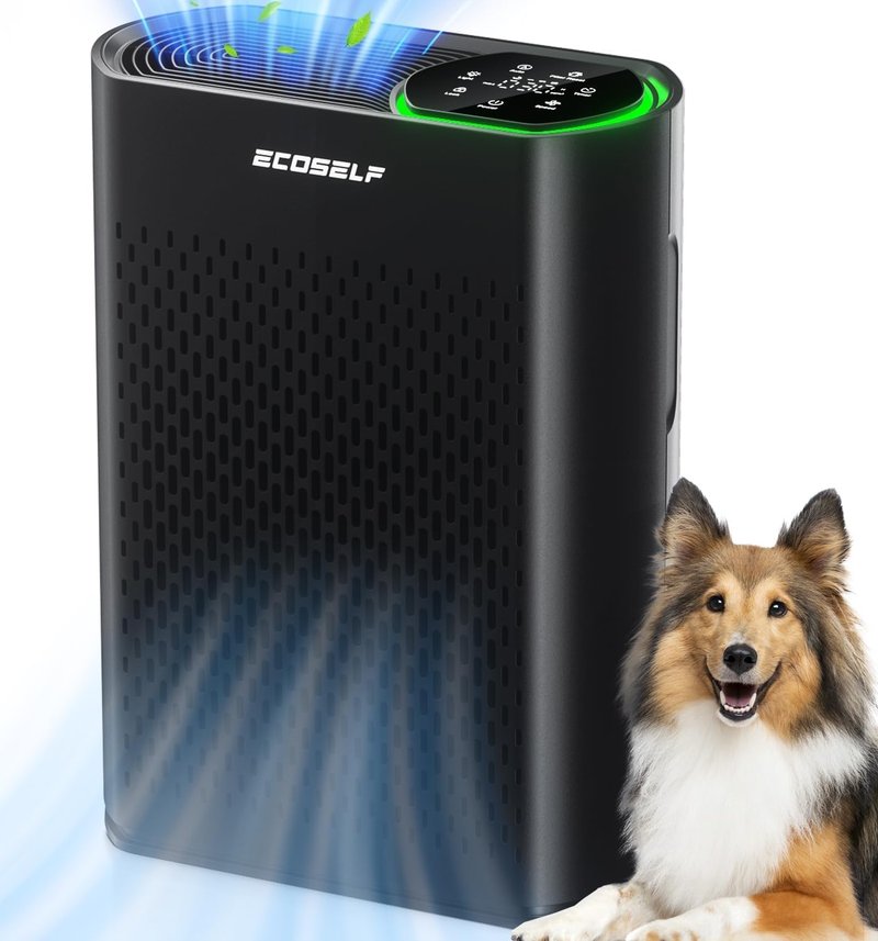 Air Purifier for Large Rooms - 3-Stage True HEPA, 360° Airflow, Ultra-Quiet 20dB | Cleans 2,400 ft² in 30 Mins, Black