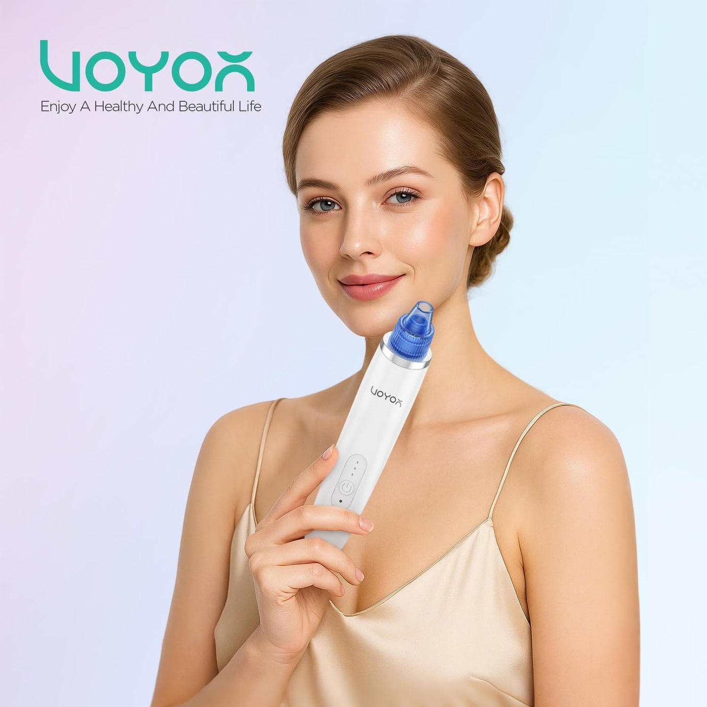 Blackhead Remover Pore Vacuum - Electric Face Cleaner with 6 Suction Heads for Acne & Whitehead Removal