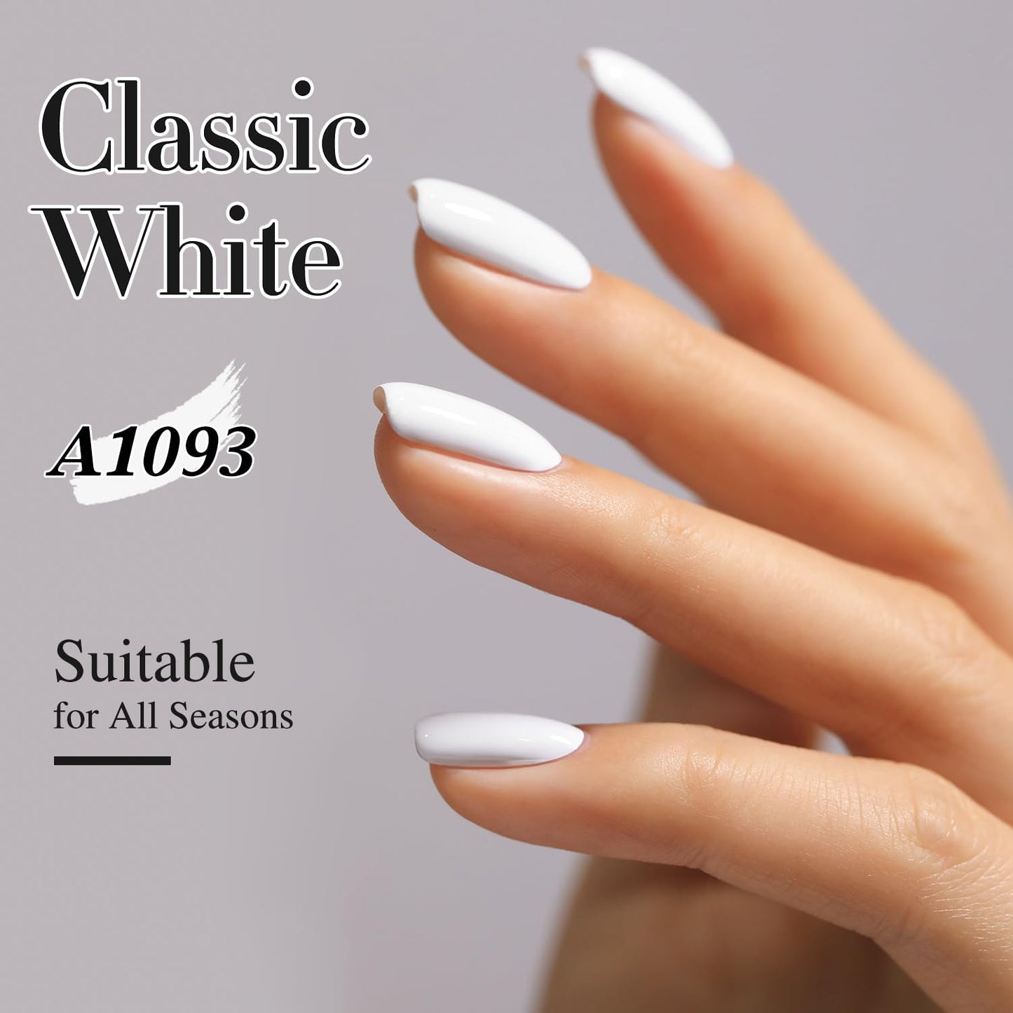 Double Rhythm 15ML Gel Nail Polish Pure Sheer Same Color Same Bottle Soak Off Gel Polish Art Manicure Salon DIY at Home for Women (White-A1093)
