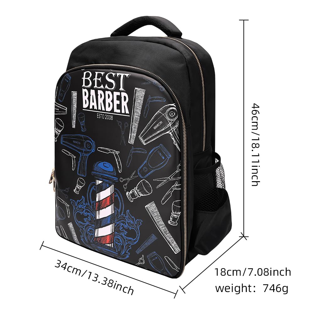 CGBARBER Barber Supplies Bag Organizer for Clippers and Supplies, Portable Hairstylist Clipper Backpack Travel Barber Shop Tools Bag
