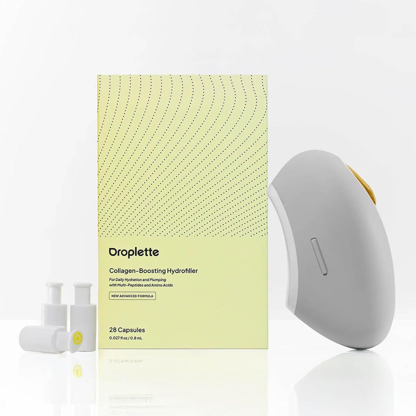 Droplette Ultra Micro-Infuser Skincare Device - Hydration & Plumping with 28 Collagen Capsules | Dove Grey