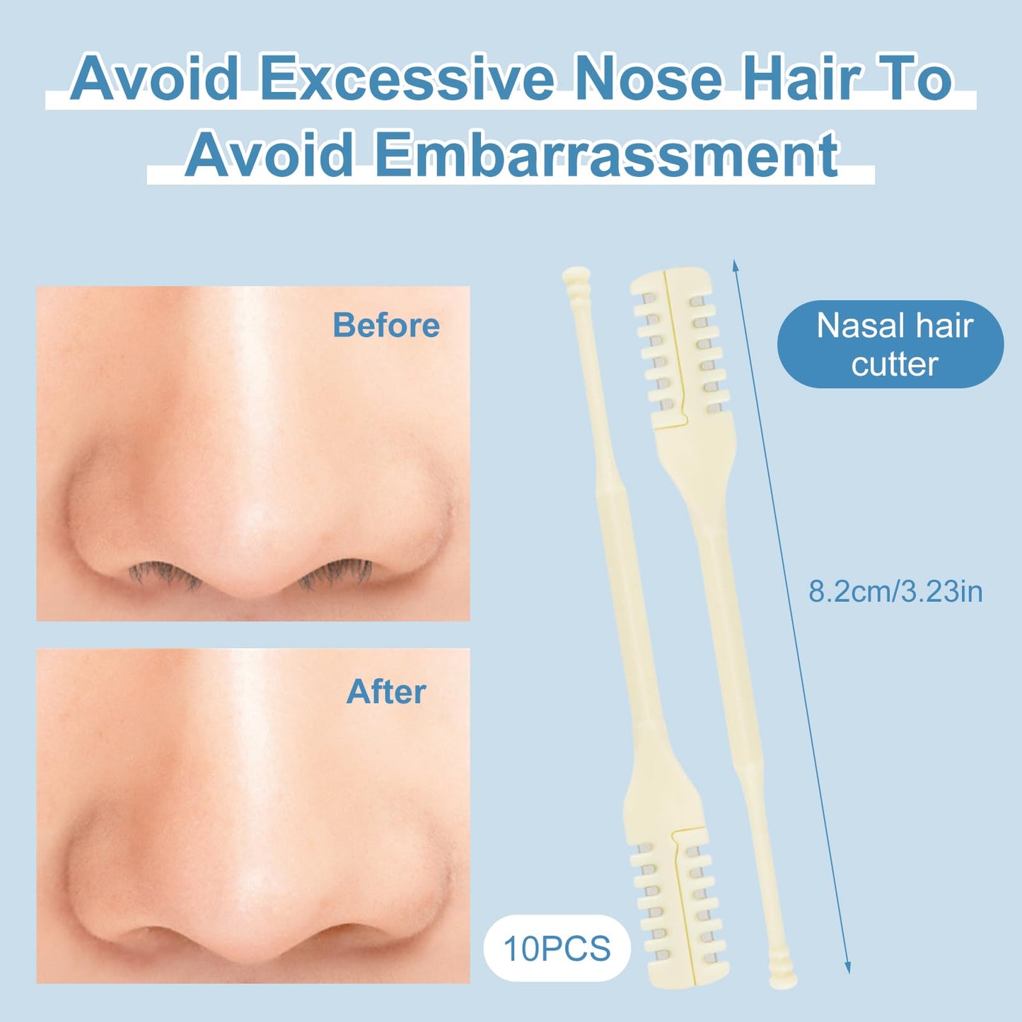 Nose Hair Trimmer for Women,10Pcs Nasal Hair Cutter,Double-Sided Nose Hair Trimmer,Nose Hair Remover,Portable Manual Nose Hair Trimmer,Portable Nasal Remover for Home Travel Essentials