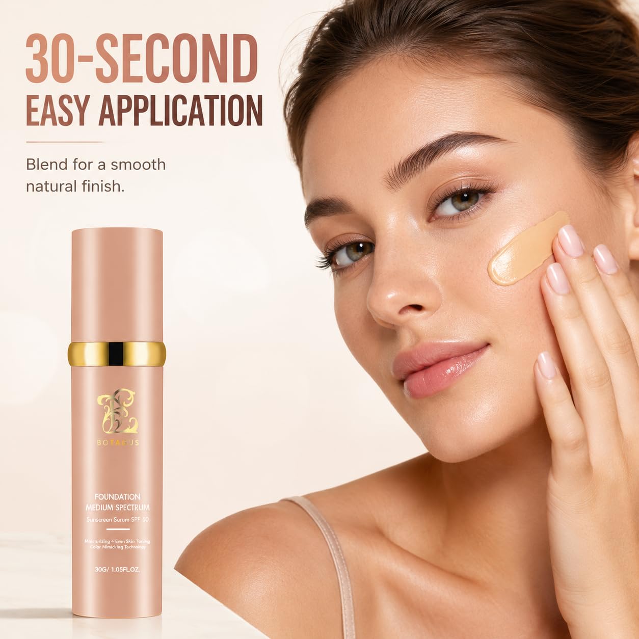 Color Changing Foundation - 4-in-1 Medium Spectrum Liquid Makeup with SPF 50+ | Lightweight, Waterproof, Longwearing (2 Pack)