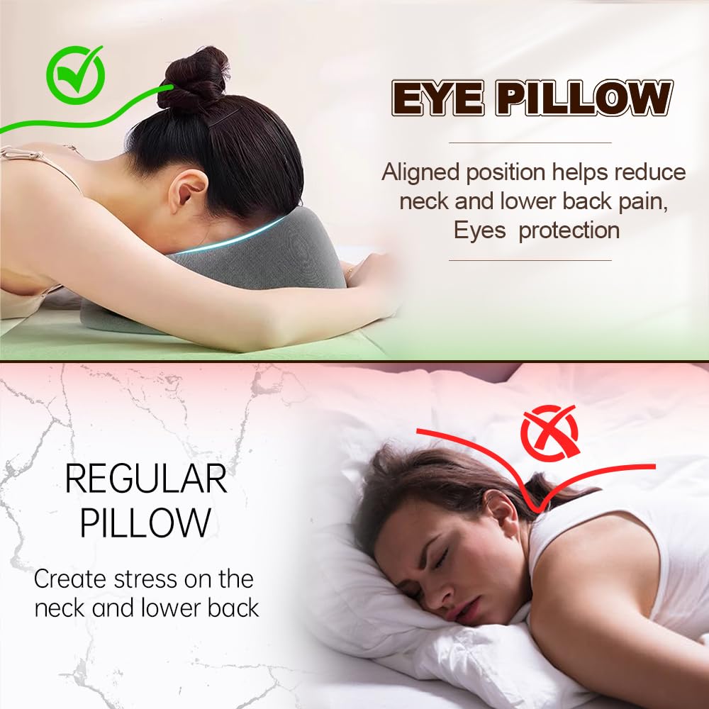 Goldencivetcat Face Down Pillow for Massage Table,Massage Headrest for Bed,Stomach Sleeping,BBL Pillow After Surgery,Post-Eye Surgery Recovery,Tanning Pillow with Removable Cover