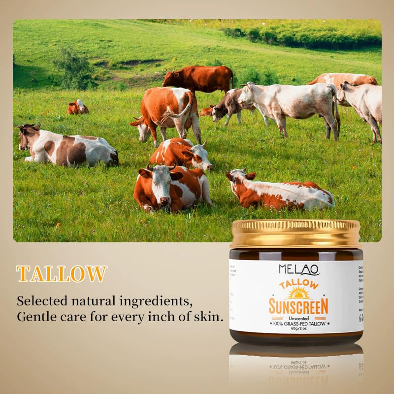 Changarload Organic Beef Tallow Sunscreen SPF 50+ 2oz x 2pcs - Natural, Chemical-Free