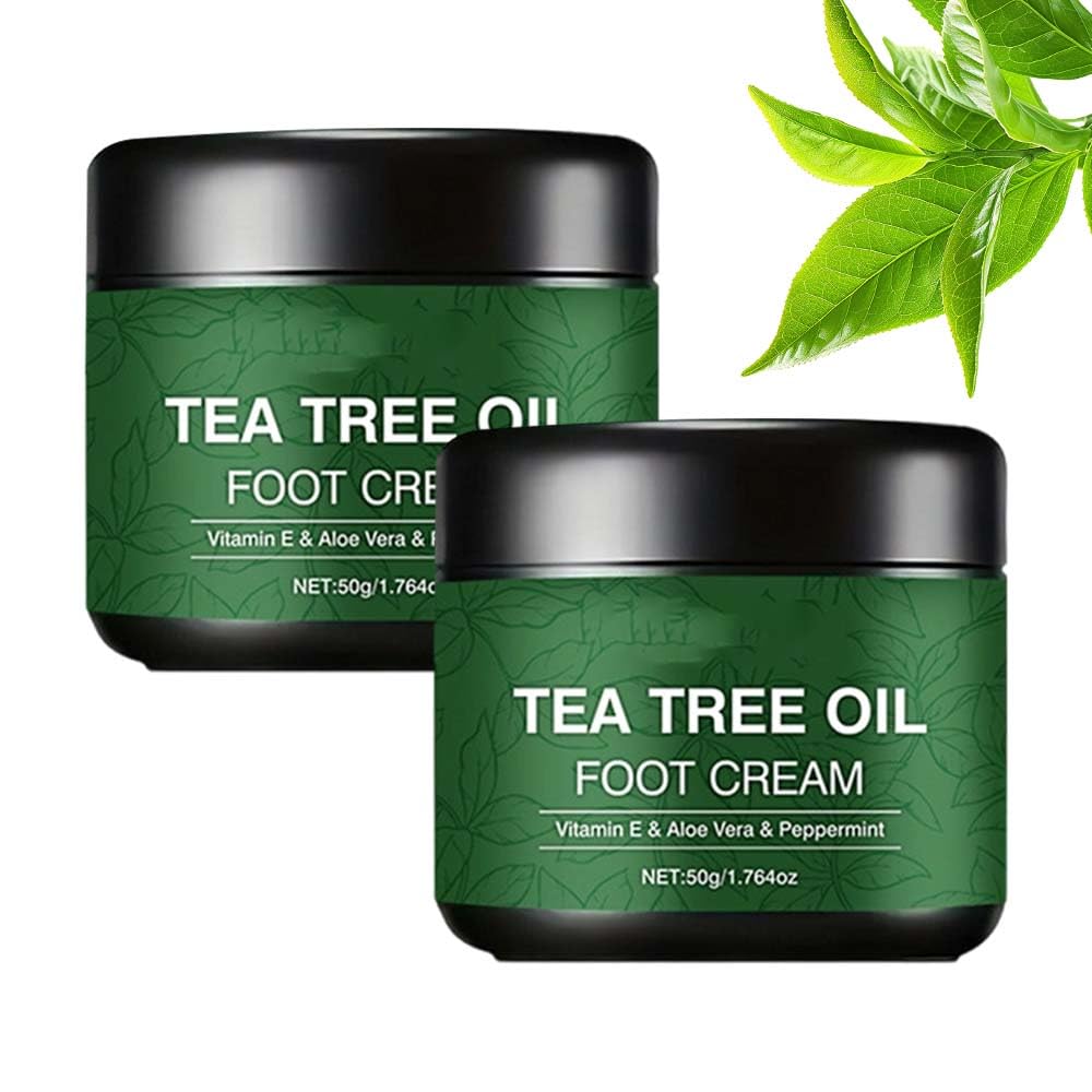 Tea Tree Oil Foot Cream - Intensive Moisturizing Balm for Dry, Cracked Feet | Repair & Soften Rough Heels (1)