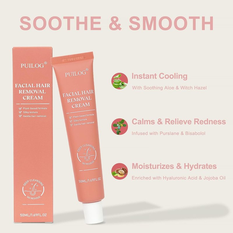 Facial Hair Removal Cream for Women - Flawless Depilatory Solution for Sensitive Skin | 1.69 Fl Oz
