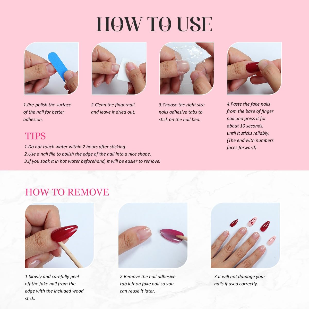 Colorful 3D Flower Press-On Nails - Handmade Thick Acrylic Full Cover | White French Tip (Medium)