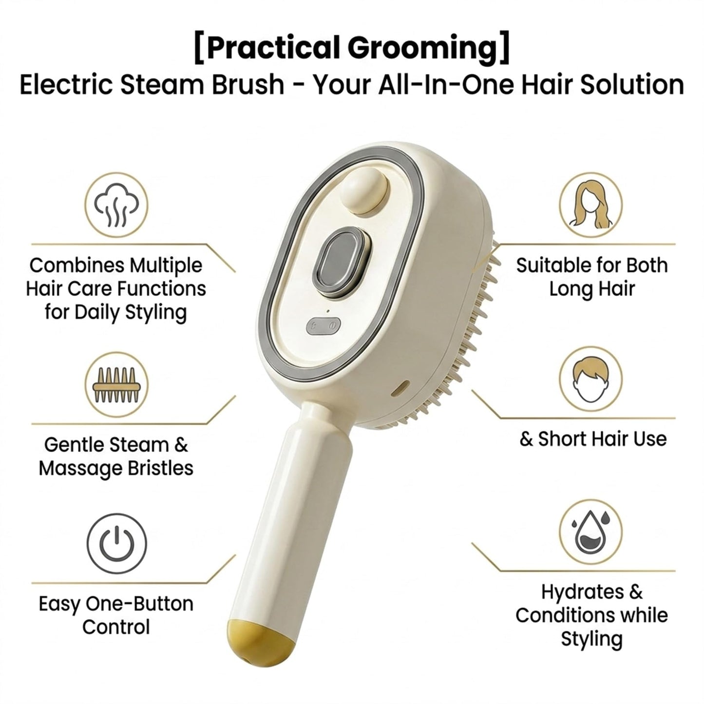 2026 New Electric Steam Brush, Electric Steam Brushs for Hair, Rechargeable Steam Hair Straightener with Water Spray, Detangling Steam Brush for Reduce Frizz, Nourishes Hairs (Purple)