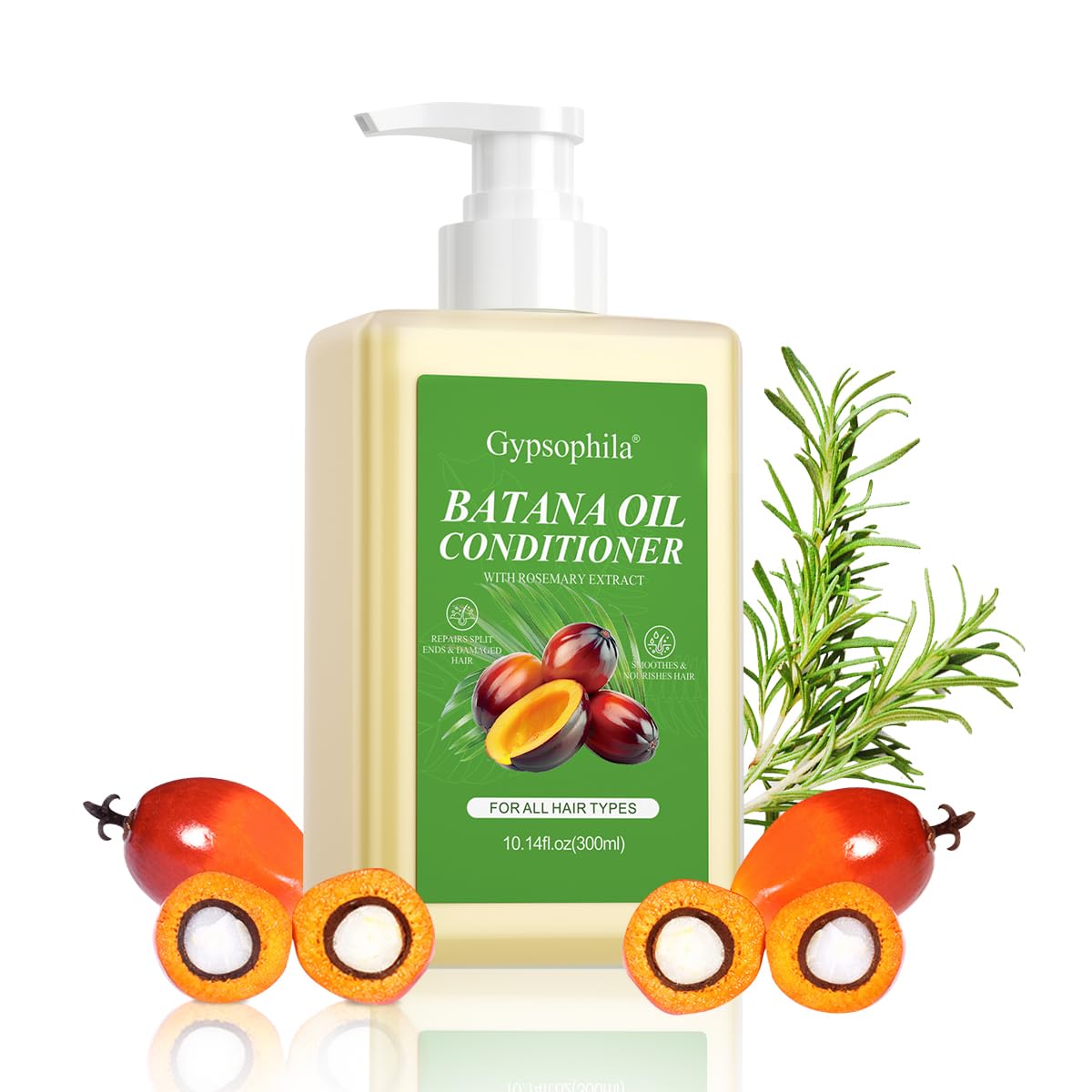 Gypsophila Batana Oil Conditioner with Keratin,Rosemary Leaf Oil (10.14 fl oz),Repairs Frizzy Hair,Strengthens Weak Hair for Women and Men to Repair Split Ends