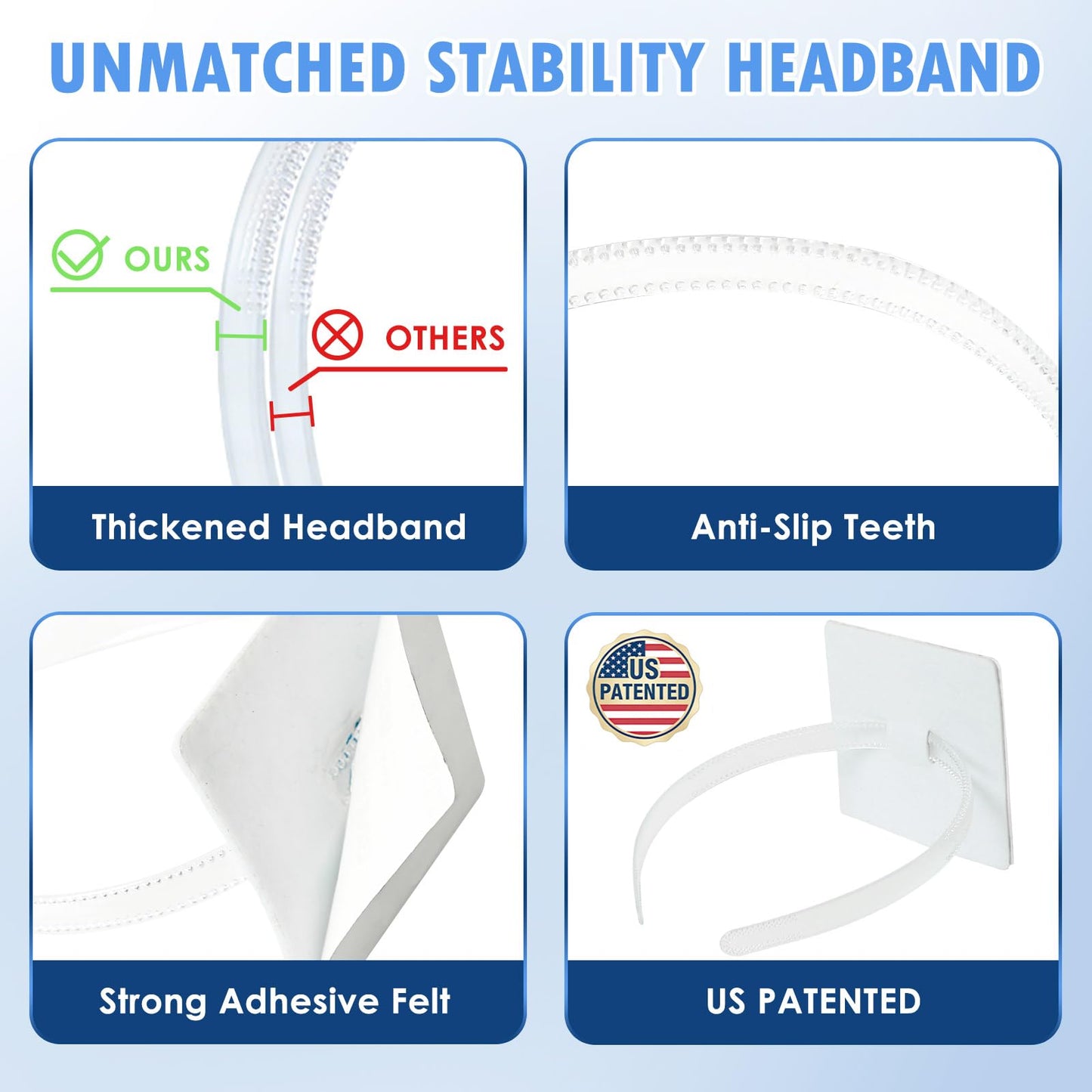 PUNCHMAN Graduation Cap Headband Insert- Clear White 1 Pack Firm Anti-fall Hair Band,Graduation Hat Headband Holder for Secure Grad Cap And Hairstyle,Hat Accessories for Graduates,Students,Girls