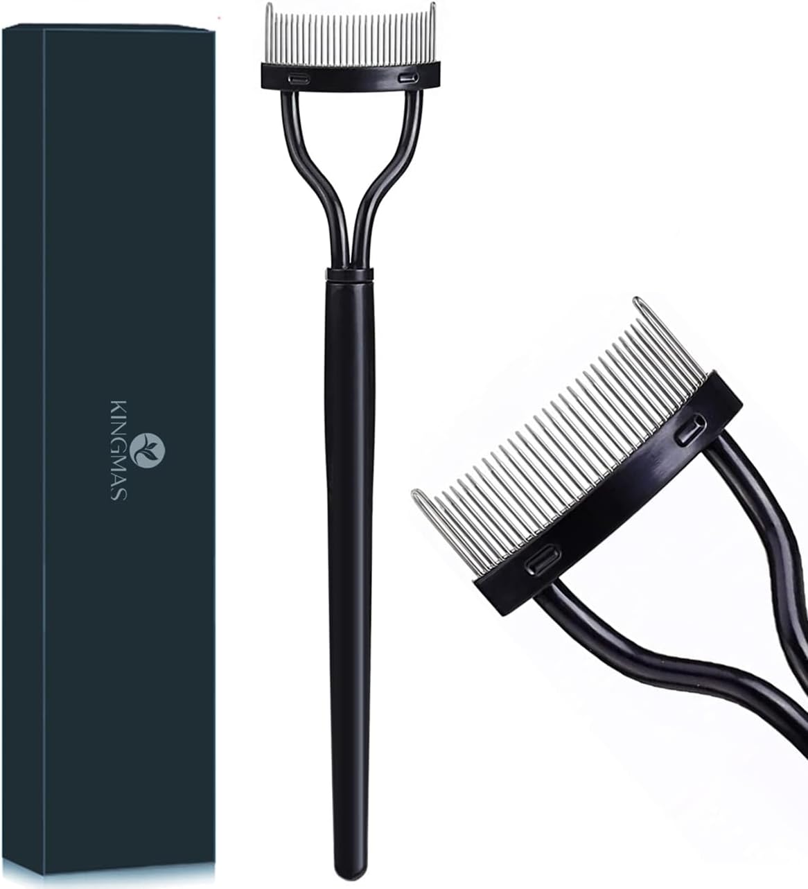Eyelash Comb Separator - Arc Designed Eyelash Definer Applicator with Cover | 2 Pcs Black