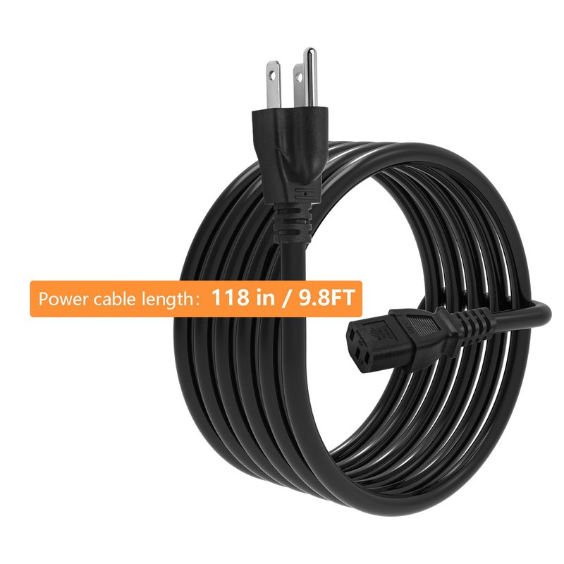 Replacement for Peloton Tread and Superfit Treadmill Power Cord, Extra Long 9.8FT 14 AWG Heavy Duty AC Power Supply Cable Universal 3 Prong