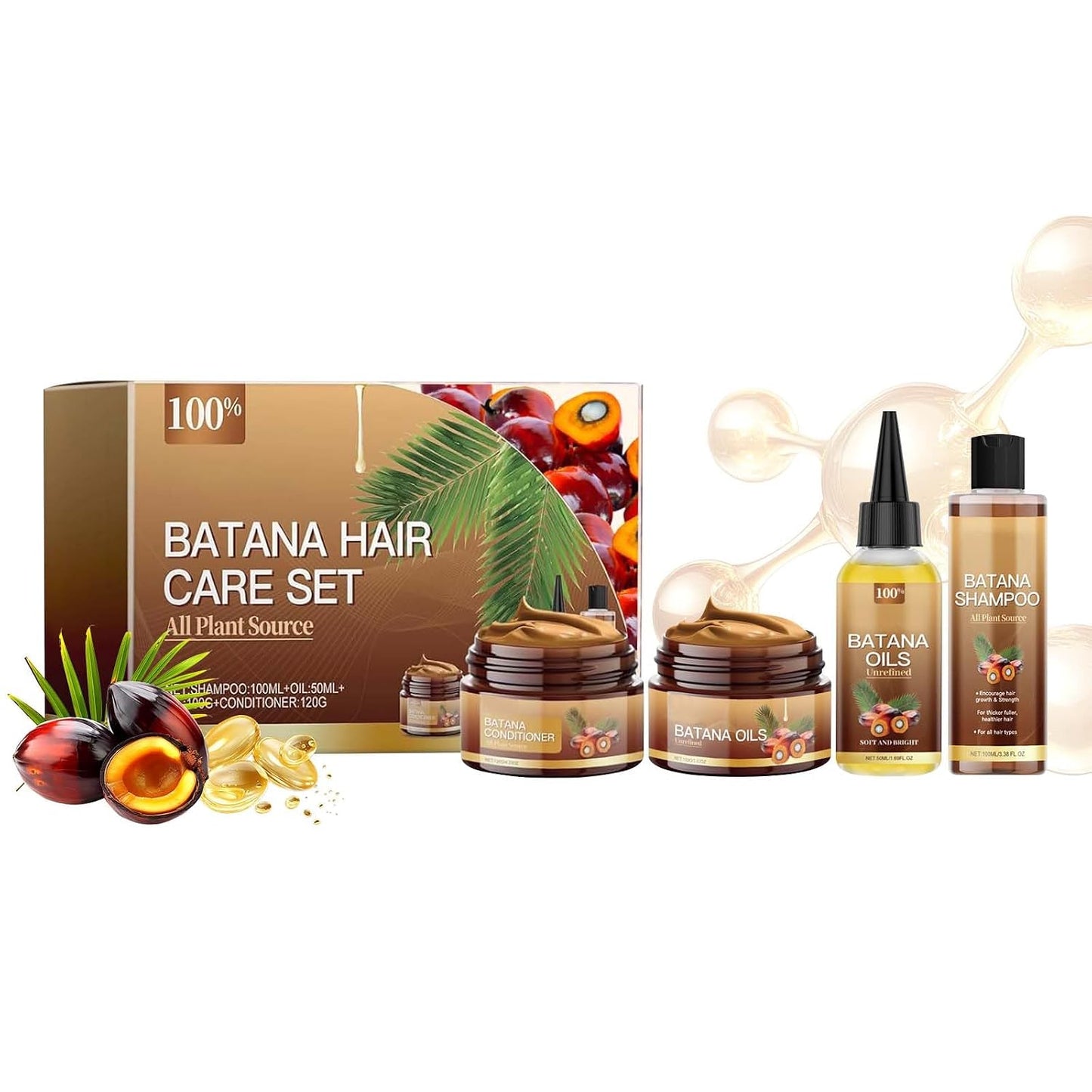 Batana Oil Shampoo & Conditioner Set - Unrefined Batana Mask for Hair Growth | Natural Care for All Hair Types