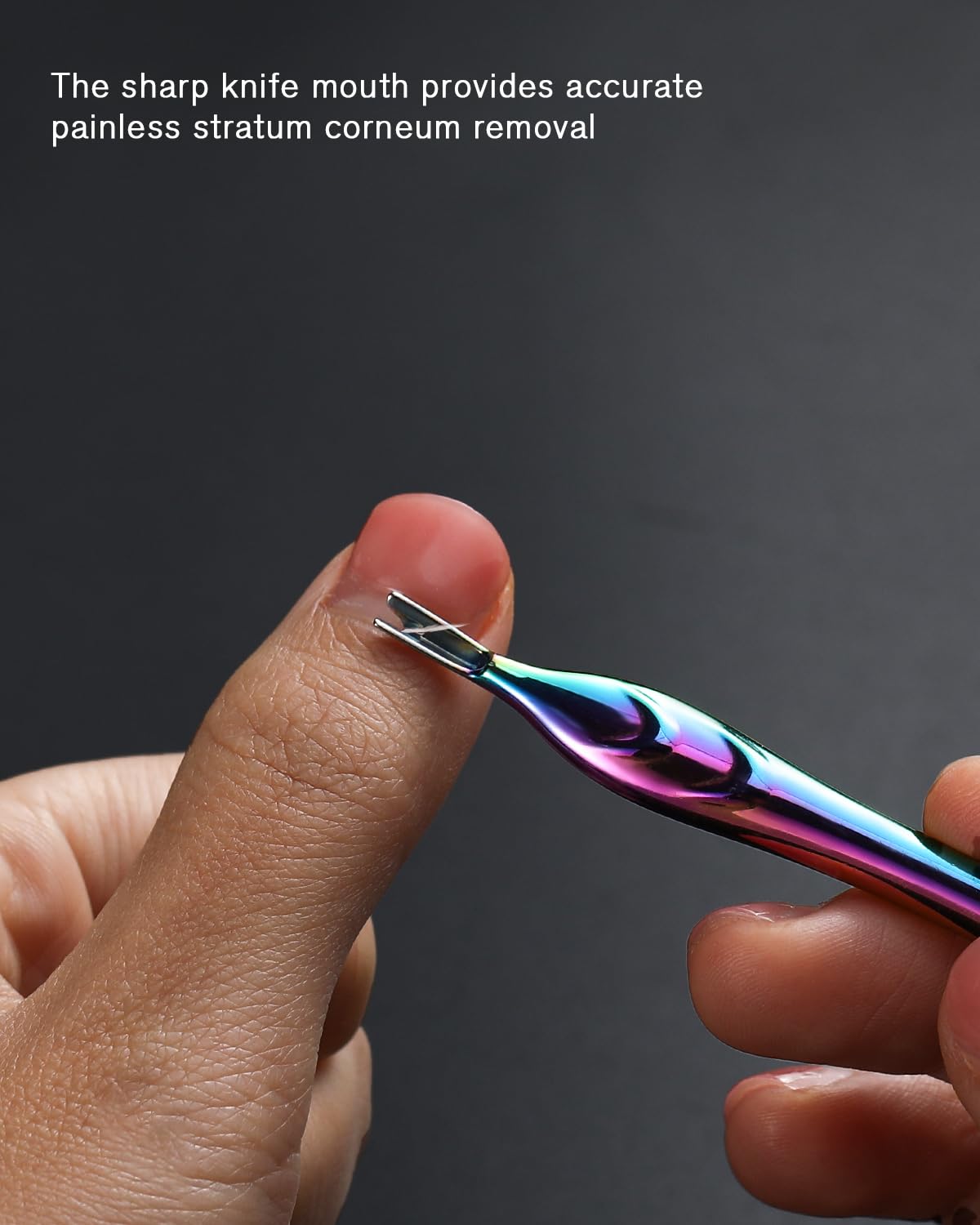 FERYES Cuticle Pusher & Trimmer - 2-in-1 Stainless Steel Nail Care Tool for Manicures & Pedicures | Rainbow Finish