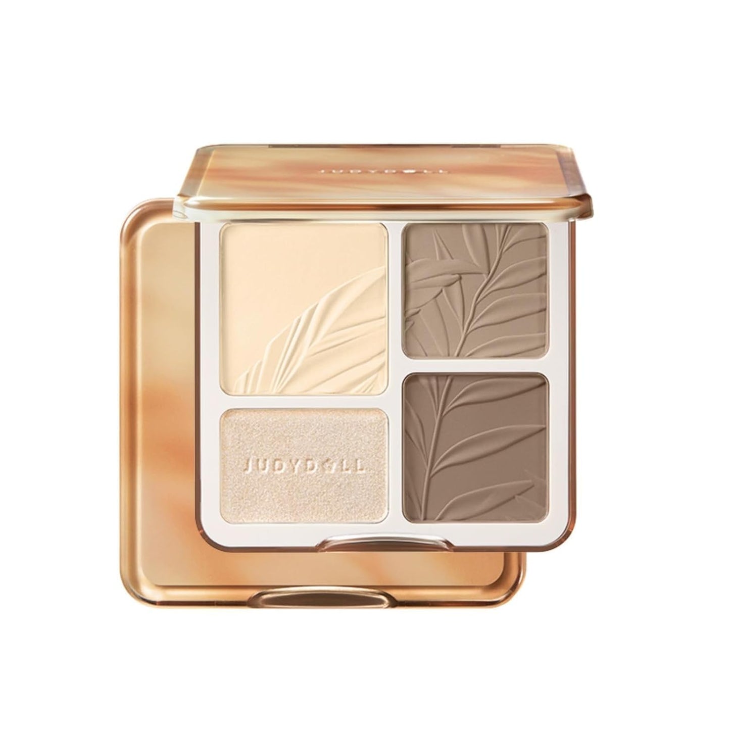 Highlight & Contour Palette - All-in-One Matte Face Makeup for Warm Skin Tones | Blendable Compact for Beginners