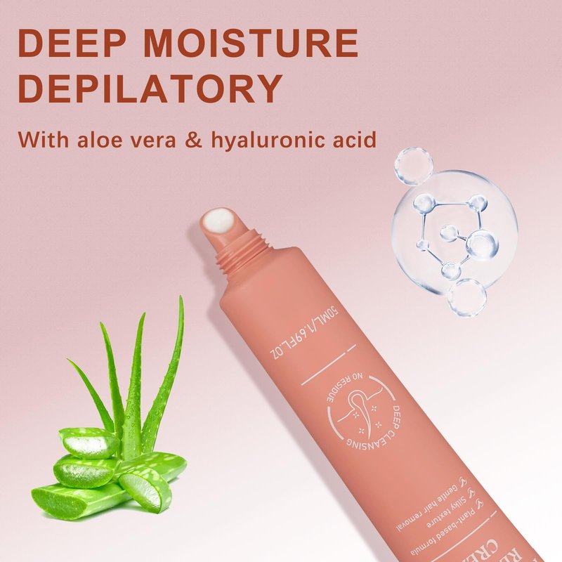 Facial Hair Removal Cream for Women Face, Painless & Flawless Depilatory Cream for Face Upper Lip Chin Hair Remover, Gentle Formula for Sensitive Skin Hair Removal At Home, 1.69 fl.oz