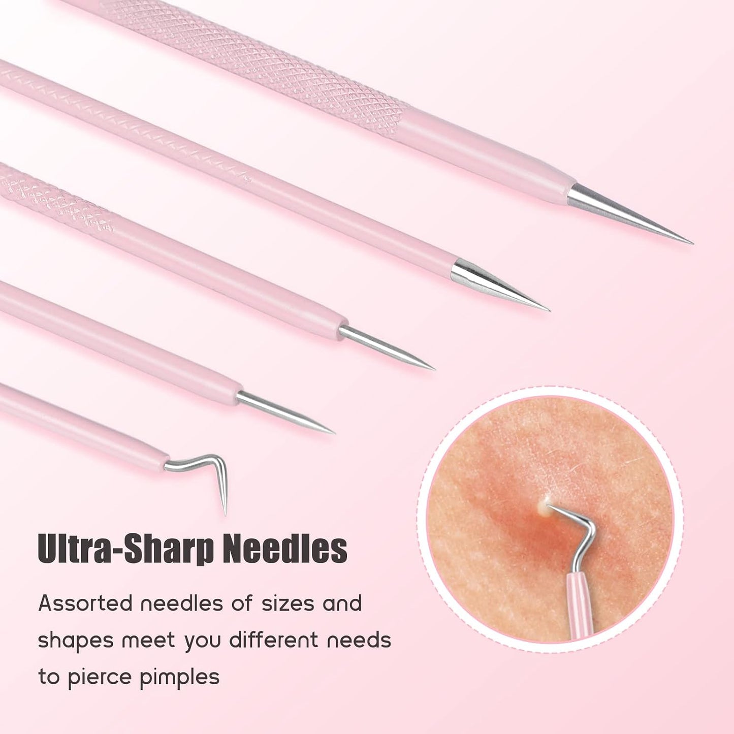 Blackhead Remover Tool Kit - 15 Pcs Comedone Extractor Set with Metal Case | Pimple Popper Tools for Blemish Removal