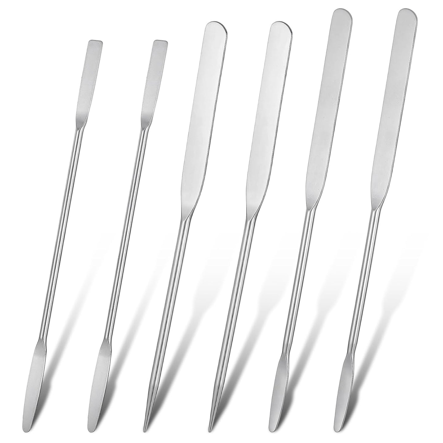 Stainless Steel Makeup Spatula Set - 6 Reusable Cosmetic Tools for Even Foundation & Skincare Application