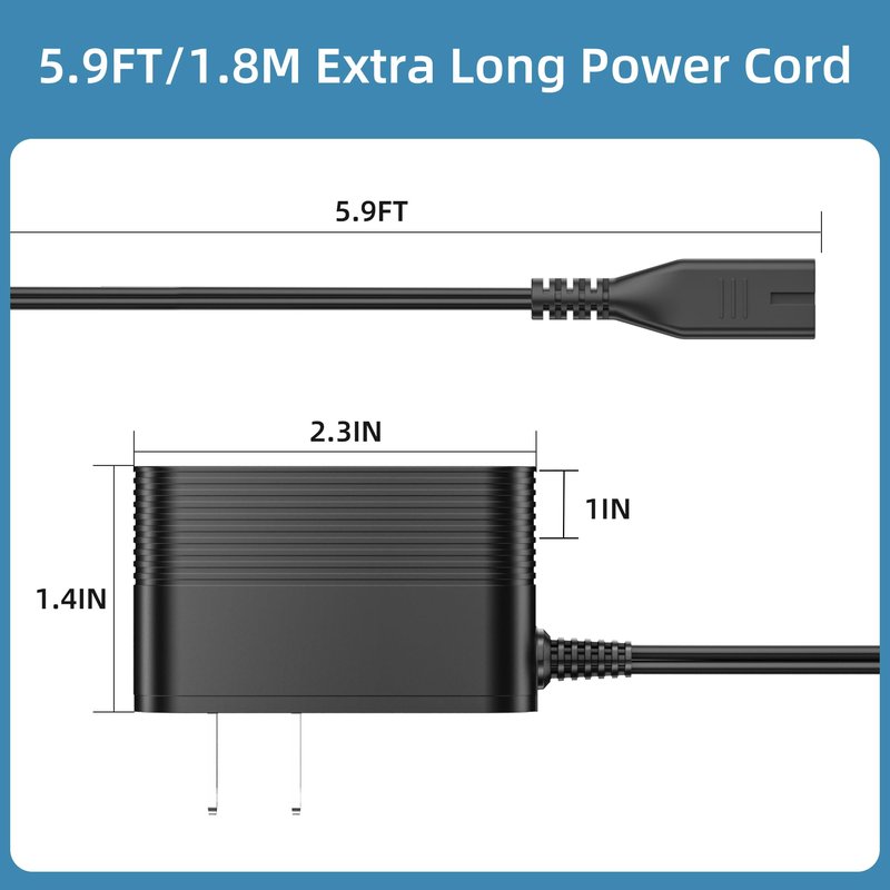 Charger Compatible with Wahl Animal Cordless Clippers, Power Adapter for Wahl Arco, Bravura, Chromado, Motion, Mini Arco Cordless Clippers Charger (1881-2800)