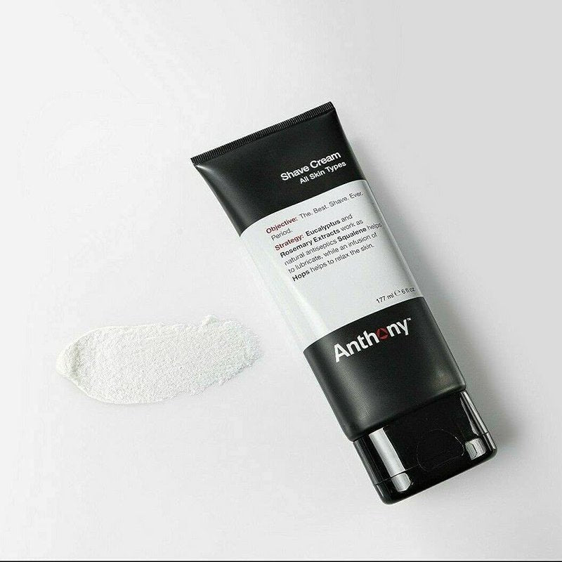 Anthony Shaving Cream Mens Sensitive Skin: Squalane, Eucalyptus, Spearmint and Rosemary Extracts, Help Soothe, Refresh, Cool, and Condition Your Skin for Shave 3 Fl Oz