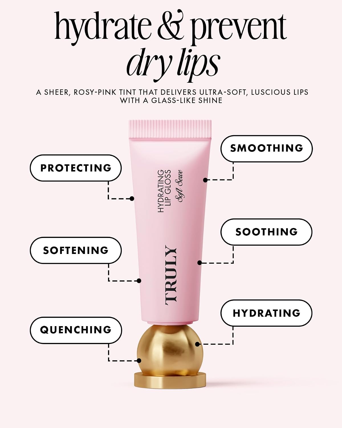 Hydrating Lip Gloss - High Shine Tinted Formula with Hyaluronic Acid, Jojoba Oil & Shea Butter | Moisturizing & Glossy Finish