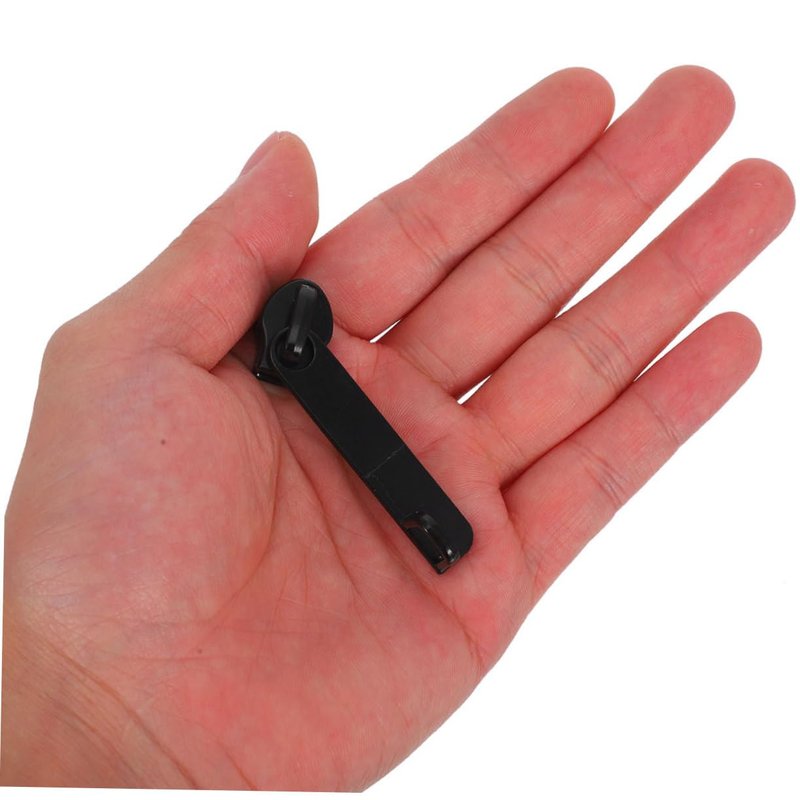 Angoily Zipper Repair Kit, 6PCS Double Layer Universal Luggage Zipper Pull Replacement Slider for Sewing Suitcase Bags Jackets Coats, Smooth, Black