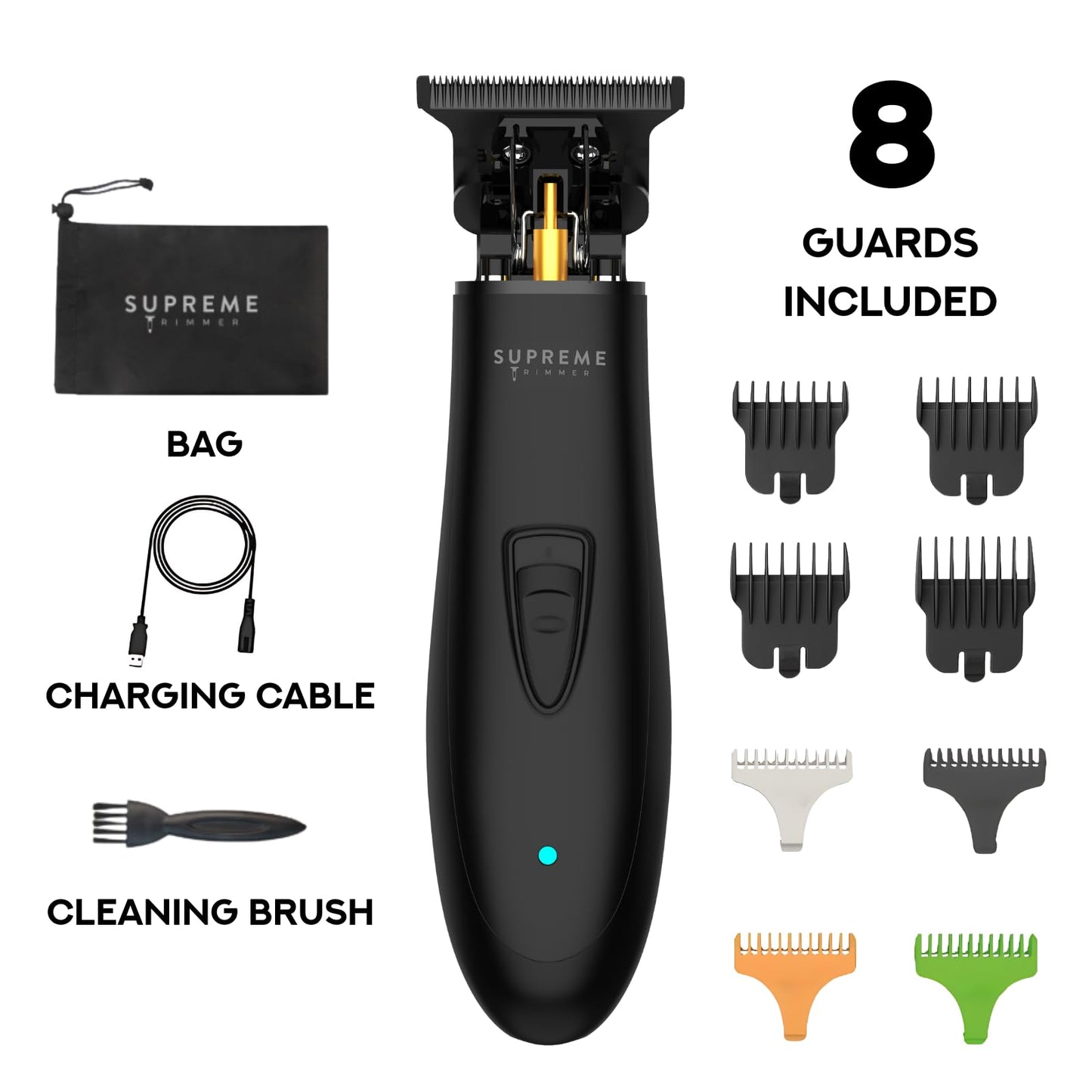 Supreme Trimmer Professional T Shaper | Cordless Hair & Beard Liner for Men | Low Noise, Precision Edger Clippers | Ideal for Sensitive Skin, Kids & Elderly | Barber & Home Use |