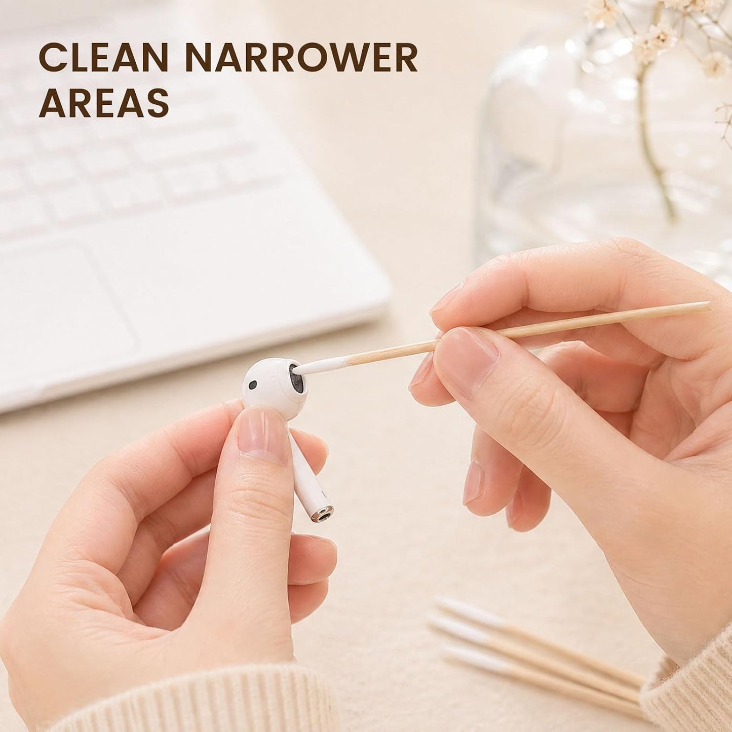 Micro Pointed Cotton Swabs - Mini Precision Tip for Makeup & Nails | 400PCS (4 Pack of 100)