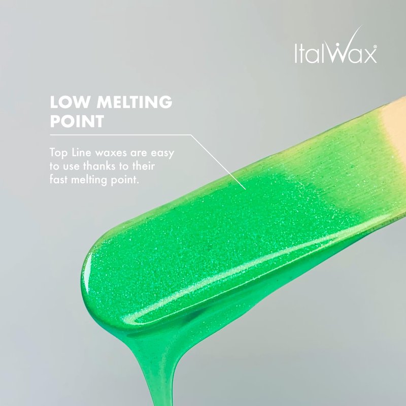 Italwax Top Line Emerald Hard Wax Beads 1.65 lb (750 g) – Ultra-Flexible Unscented Jelly Wax for Large Areas, Thin-Layer Application for Arms & Legs, Professional Use – Made in Italy
